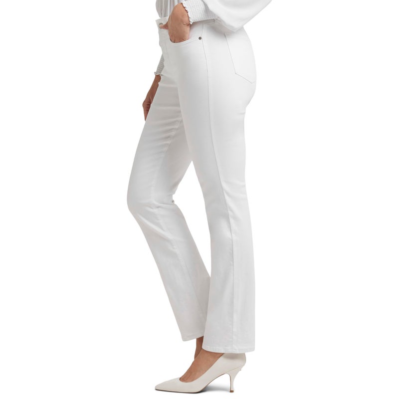 NYDJ Women's Misses Marilyn Straight Denim Jeans, Straight Leg, Optic White, 10 - Image 3